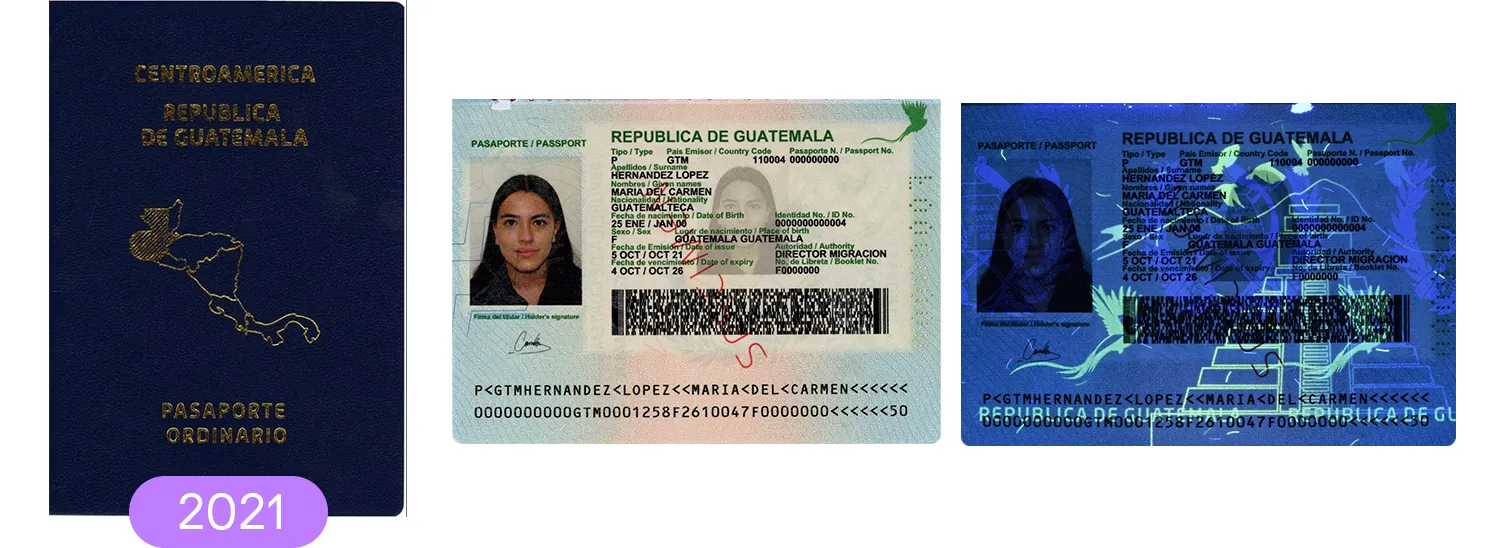 guatemala passport, version 2021